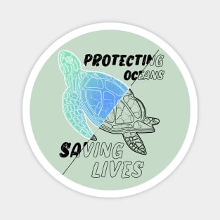 "Protecting oceans saving lives" caretta Magnet